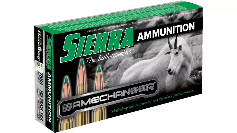 Sierra Ammunition | GameChanger 7mm Remington Magnum | 150 grain Sierra Tipped GameKing | 20rd