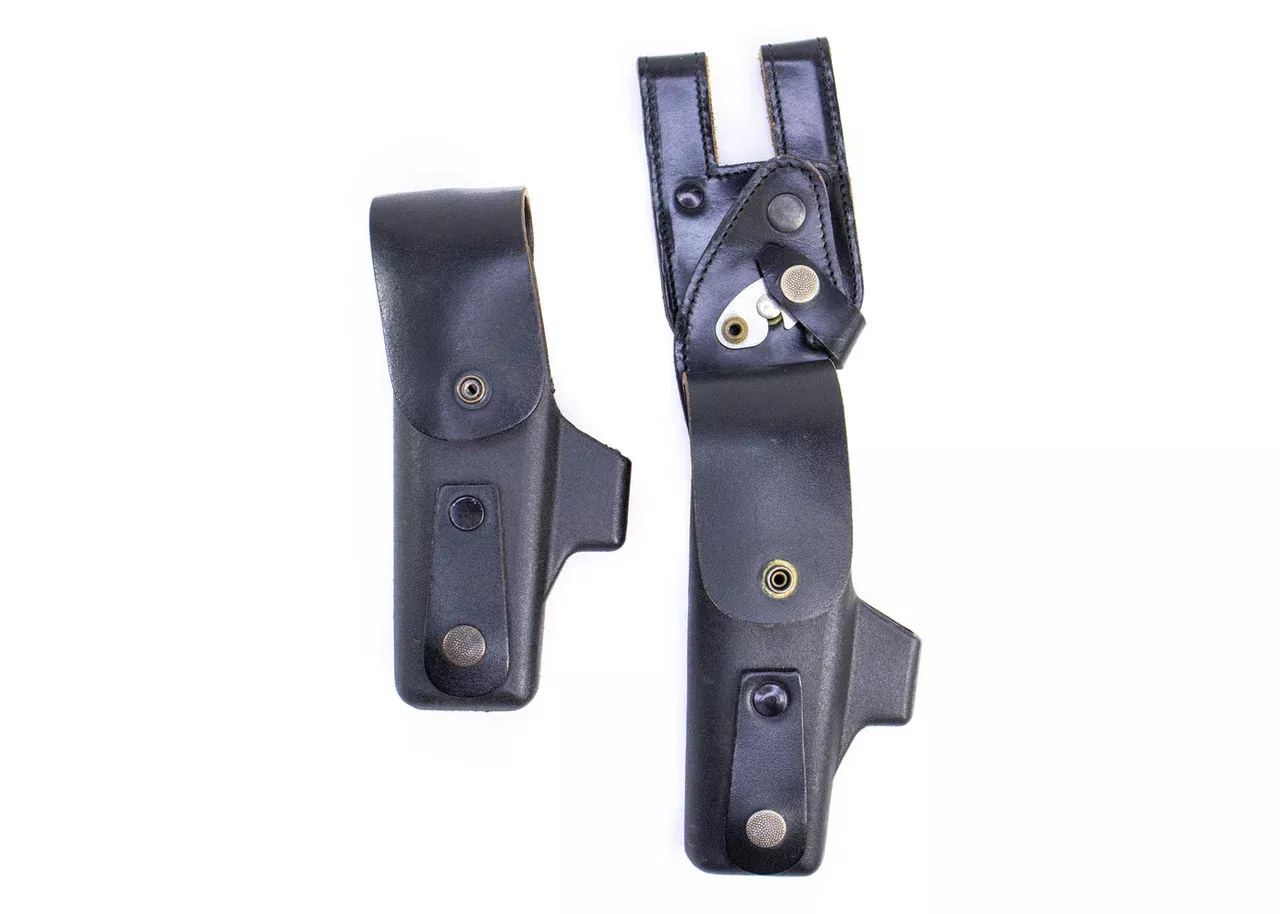 Sig P225/P6 Leather Swivel Holster with Spare Holster for Conventional Belt - Used: LEFT HANDED