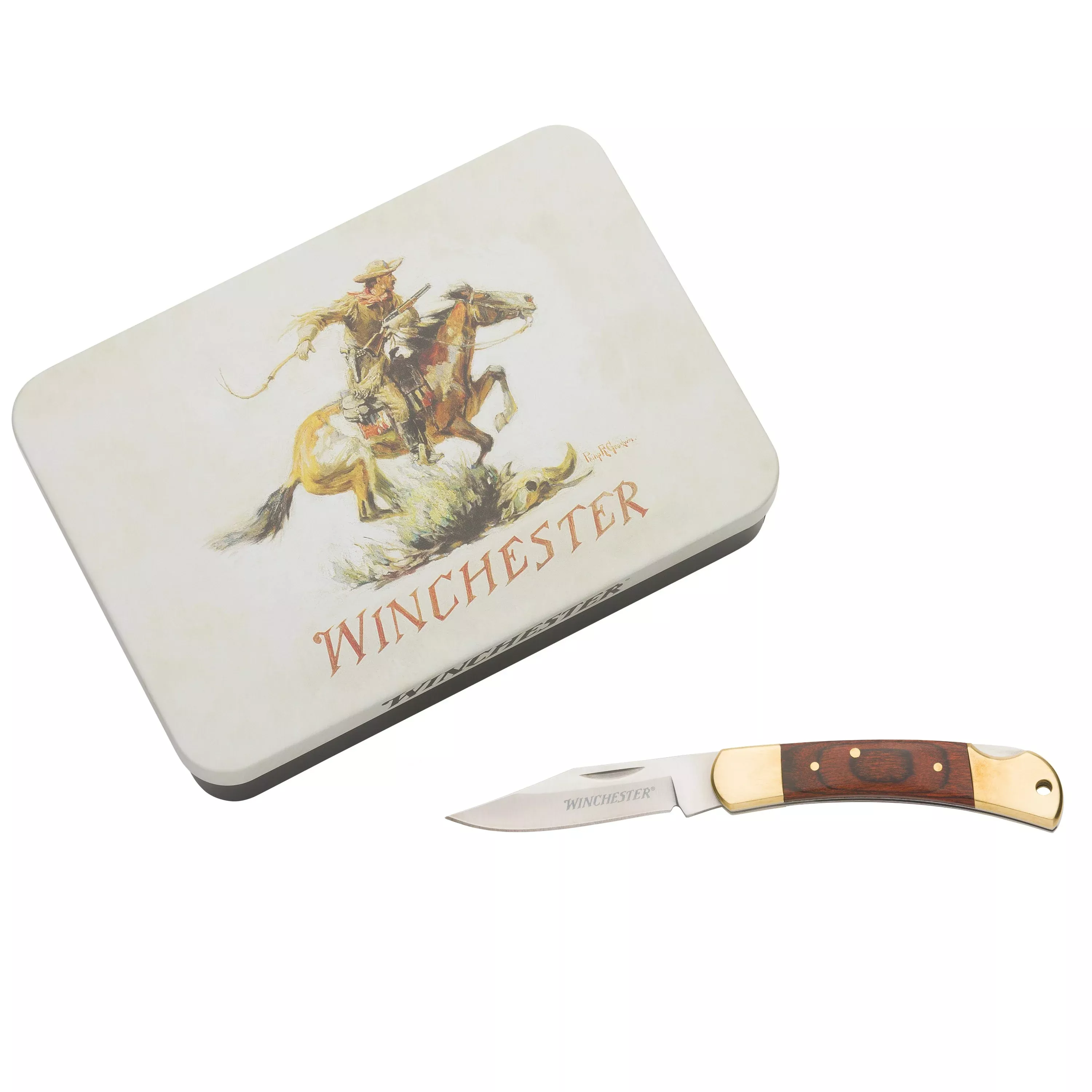 Small Wood Lockback Knife Tin