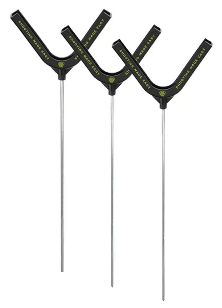 SME Clay Target Holder, Black Polymer 3-Pack with Ground Stakes for Standard Clays – SMECTH