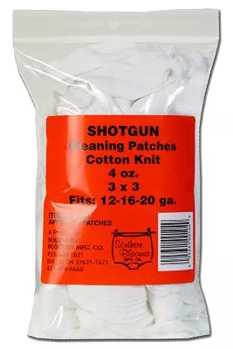 Southern Bloomer 104 Cleaning Patches12/16/20 Gauge Shotgun Cotton 85/Bag