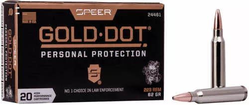 Speer Ammunition Gold Dot 223 Remington 62Gr Hollow Point 20 Round Box 24461