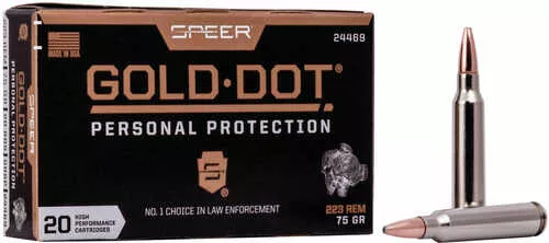 Speer Ammunition Gold Dot 223 Remington 75Gr Hollow Point 20 Round Box 24469