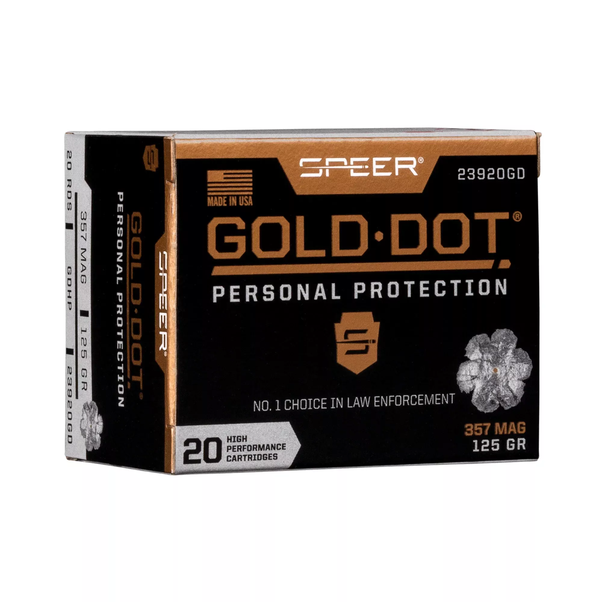 Speer Gold Dot .357 Magnum 125 Grain Hollow Point Personal Protection Handgun Ammo 23920GD