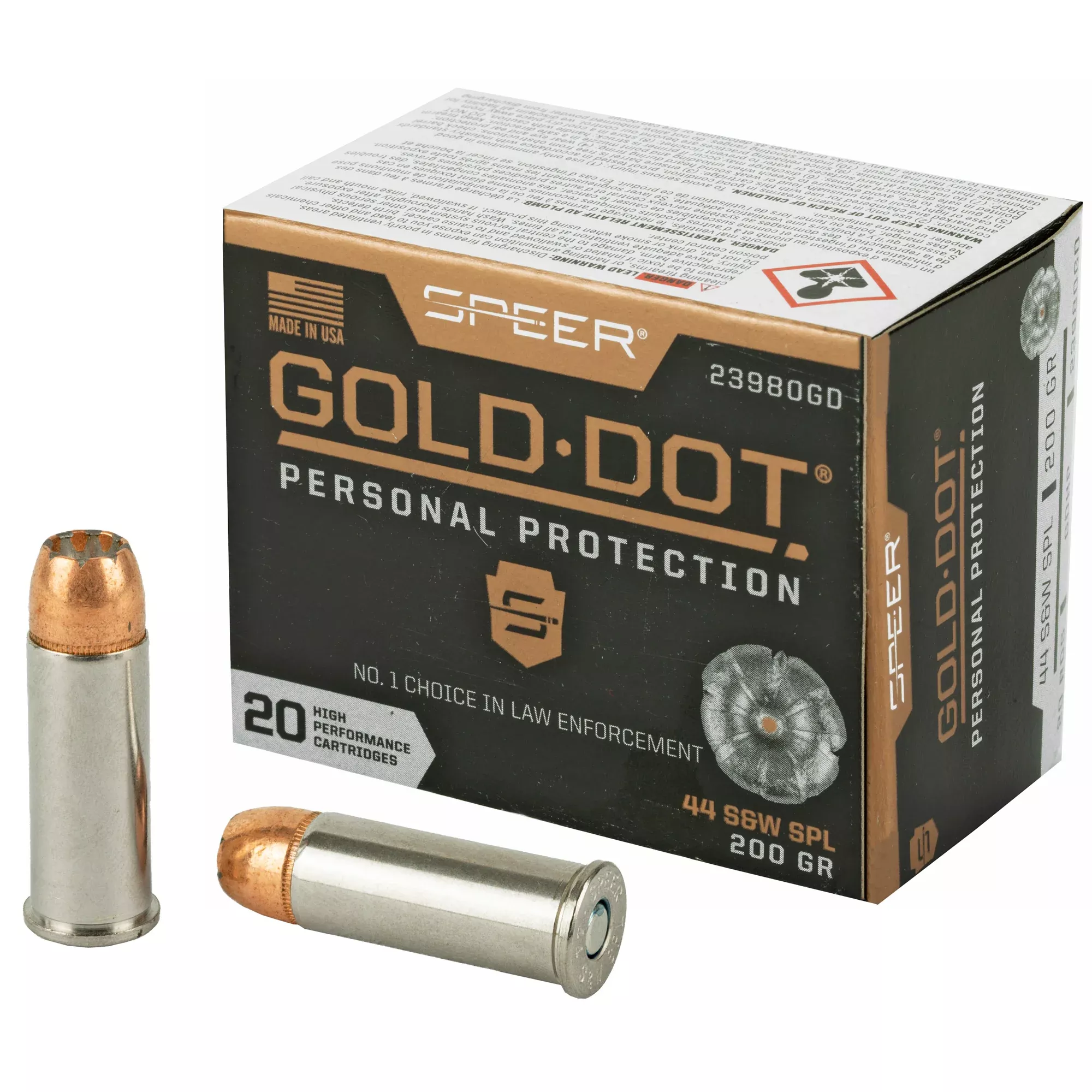 Speer Gold Dot Handgun Personal Protection .44 Special 200gr Hollow Point 20rd 23980GD
