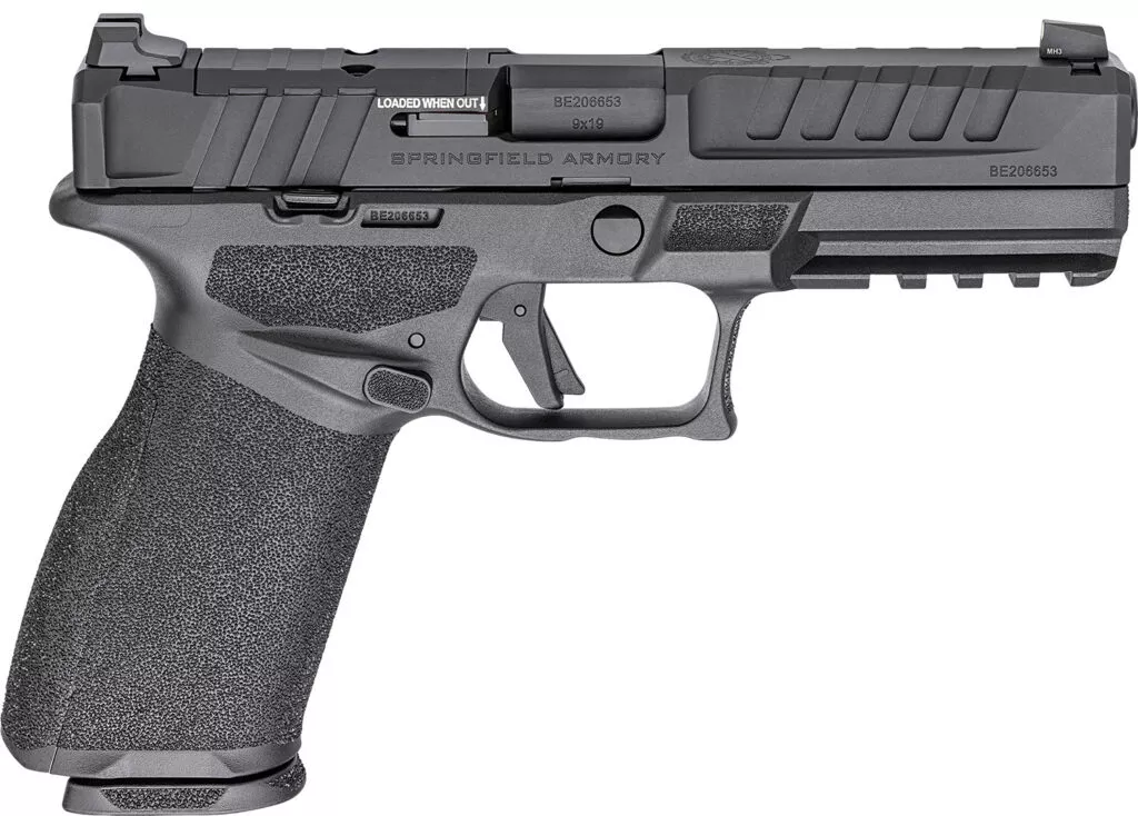Springfield Armory EC9459BCAU Echelon *CA Compliant Full Size 9mm Luger 10+1 4.50″ Black Melonite Barrel & Steel Optic Ready/Serrated Slide, Black Polymer Frame w/Picatinny Rail, Textured Grip