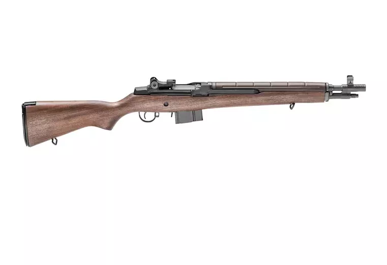 Springfield Armory M1A Tanker Semi Automatic Rifle 308 Winchester 16″ Black Threaded Barrel Black Frame Walnut Fixed Stock