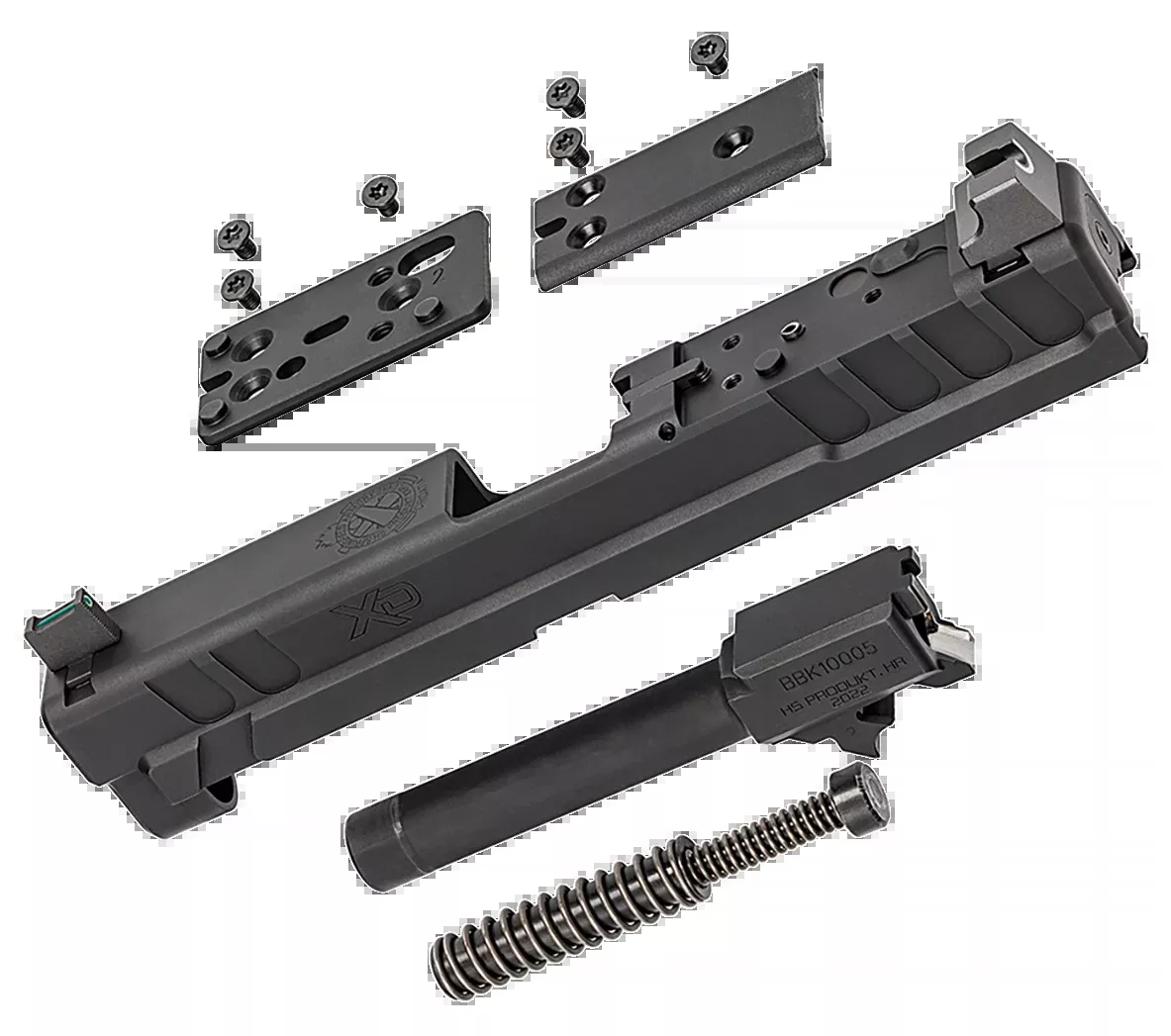Springfield Armory XD Optical Sight Pistol Slide Assembly Kit 4in 9mm, Optics Cut, Night Sights XD4902
