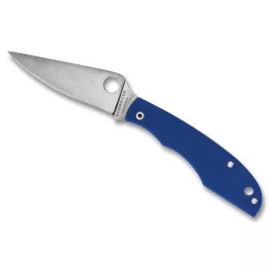 Spyderco GrassHopper Miniature Slipjoint Folding Knife - 2.27" 12C27 Satin Plain Blade, Blue G10 Handles - C138GBLP