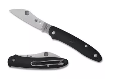 Spyderco Roadie XL Double Dent Slipjoint Folding Knife - 2.74" Bohler M398 Satin Sheepsfoot Blade, Black FRN Handles - C267BKP