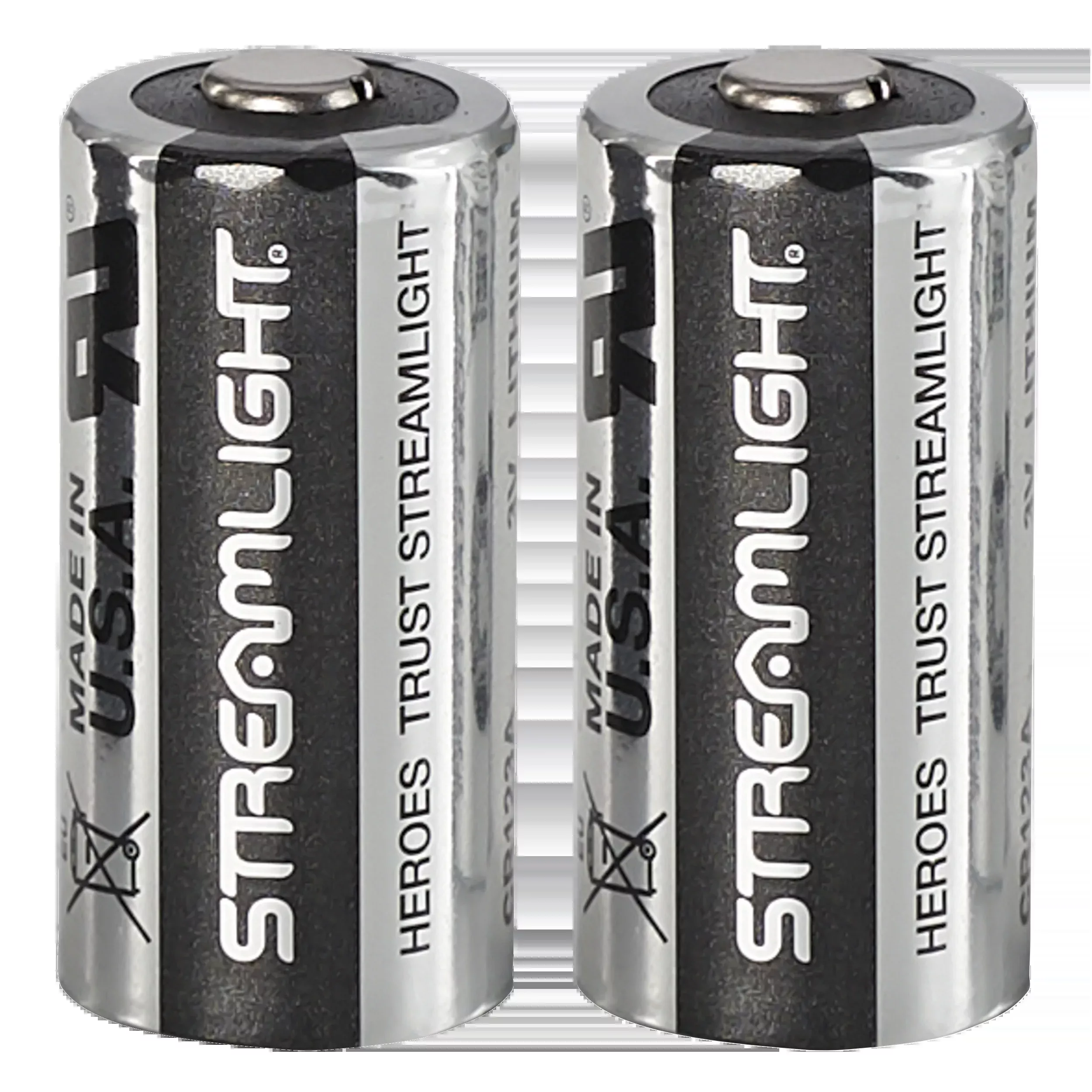 Streamlight CR123A Lithium Batteries, 3V High‑Energy 2‑Pack for Flashlights and Devices 85175