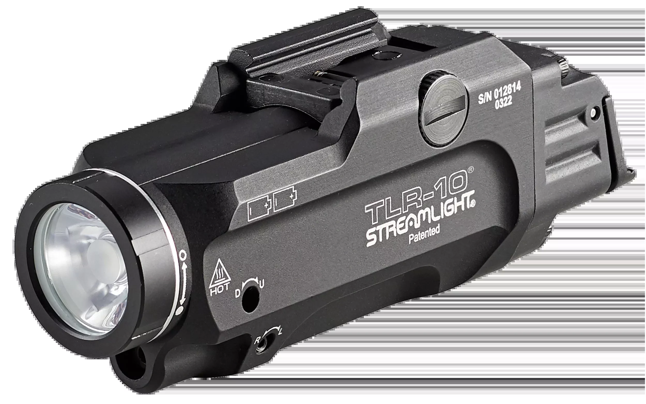 Streamlight TLR-10 Weapon Light with Red Laser, 1000-Lumen LED, Rear Switches, Black Anodized – 69470