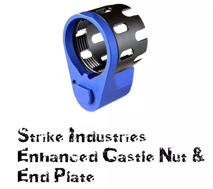 Strike Industries BLUE SI-AR-ECN&EEP-BLU AR15 Enhanced Castle Nut & Plate