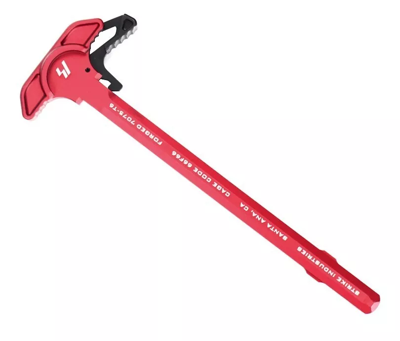 Strike Industries Charging Handle with Extended Latch - Red