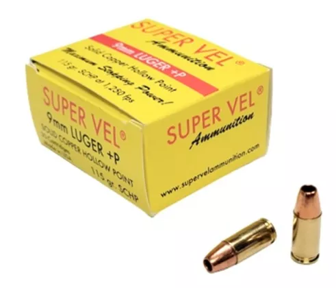 Super Vel Defense 9mm +P Ammo 115gr SCHP 20rds - SV9115SCHP