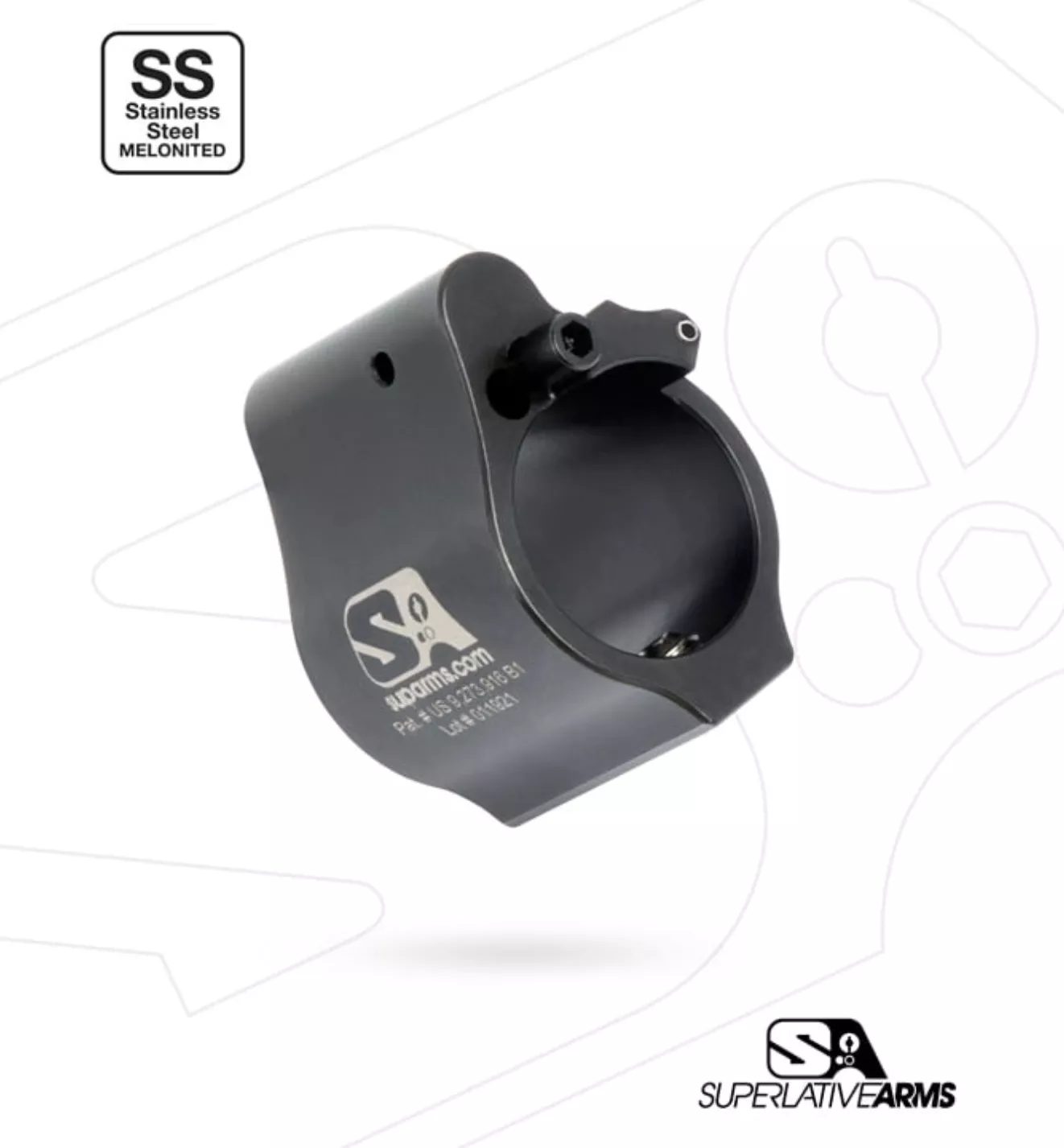 Superlative Arms .750 Adjustable Gas Block with Bleed Off"Set Screw" style Low Profile Steel AR-15