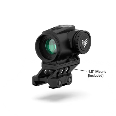 Swampfox Optics Raider 1x20 Micro Prism Optic - 6 MOA Red Dot Reticle, Black Finish