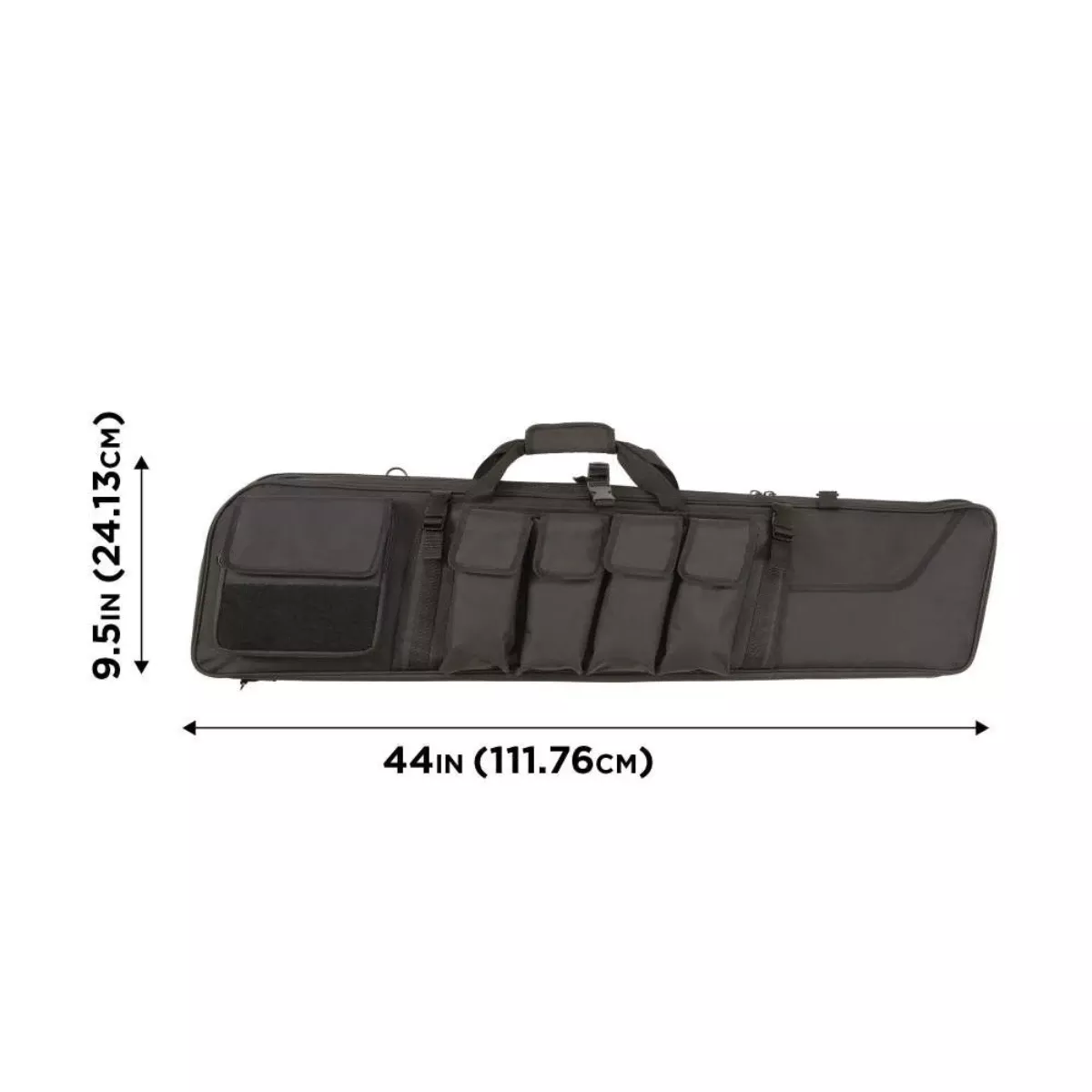 Tac Six 10920 Operator Gear Fit Tactical Case Made Of Endura With Black Finish Padded Storage Pocket, Molle Panel & Lockable Zipper For Rifles 44 " L X 9.50 " Exterior Dimensions