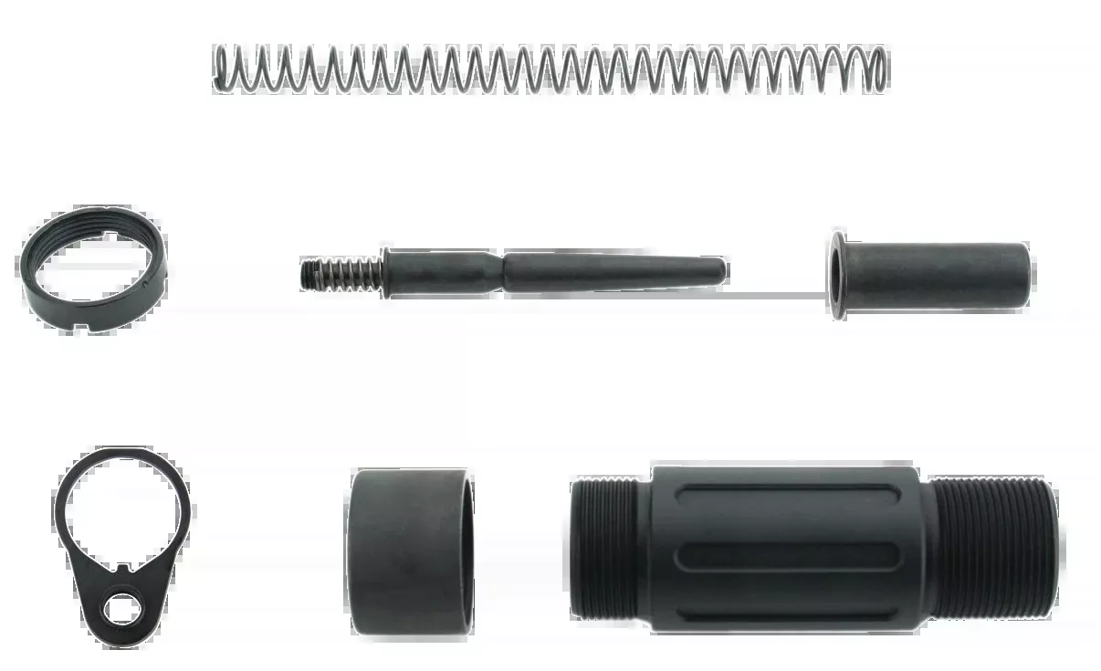 TacFire Short AR Pistol Buffer Tube System w/ QD End Plate, Black Anodized Aluminum MAR139C