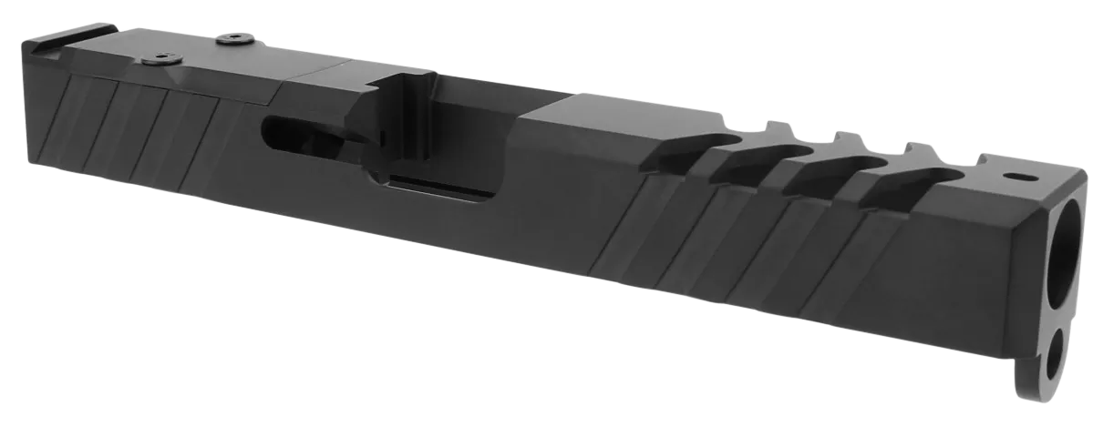 TacFireReplacement Slide9mm Luger Graphite Black Cerakote Stainless Steel with Optics Cut & Slide Ports for Glock 17 Gen3