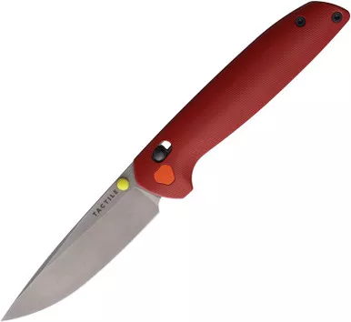 Tactile Knife Company Limited Edition Ember Maverick Folding Knife - 3.5" MagnaCut Drop Point Blade, Red Gradient Machined Titanium Handles, Crossbar Lock - 20-MV-MC01-TTEM