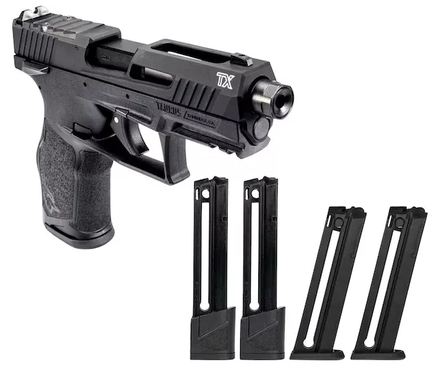 Taurus TX22 G2 Bundle 22 Long Rifle Pistol 4.6″ Threaded Barrel 22+1 Round Black