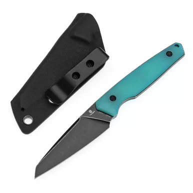 Tenable Knives Parr Outdoor Fixed Blade Knife - 3.12" Blackwash 14C28N Blade, Tiffany Blue G10 Handle - G011B3