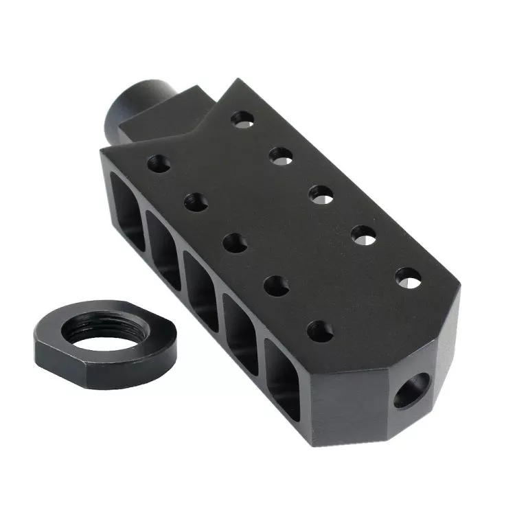 Tiger Rock Inc AR-15 Long Barrett Style "Tanker" Extended Length Muzzle Brake with Jam Nut AR15