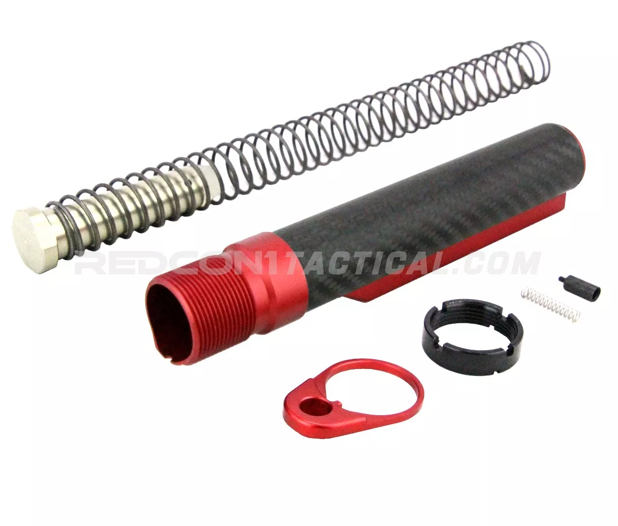 Timber Creek AR-15 Mil-Spec Carbon Fiber Buffer Tube Kit - Red