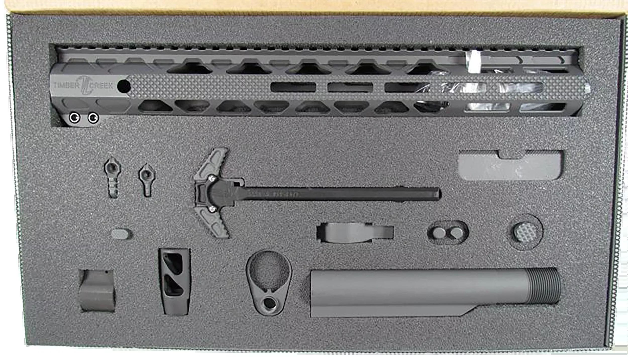 TIMBER CREEK OUTDOOR INC Greyman AR-15 Complete Build Kit, 12-Piece Upgrade Set, Stealth TCGKS