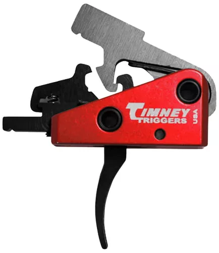 Timney Triggers 662S Targa Short TriggerTwo-Stage Curved Trigger with 2 lbs Draw Weight & Black/Red Finish for AR-Platform