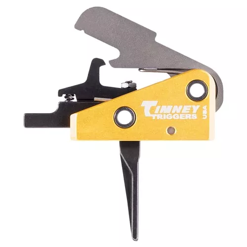 Timney Triggers 667SST Competition TriggerSingle-Stage Straight Trigger with 3 lbs Draw Weight & Black/Gold Finish for AR-15