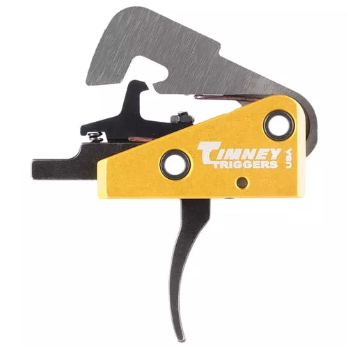 Timney Triggers 670 Competition TriggerSingle-Stage Curved Trigger with 4 lbs Draw Weight & Black/Gold Finish for AR-10