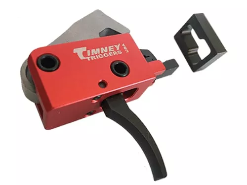 Timney Triggers 682 PCC TriggerTwo-Stage Curved Trigger with 2 lbs Draw Weight & Black/Red Finish for AR-Platform