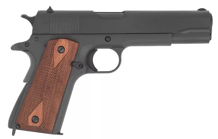 Tisas 1911A1 US Army 45 ACP Pistol 5″ Barrel 7+1 Round Manganese Phosphate Slide Walnut Grip Manganese Phosphate Frame