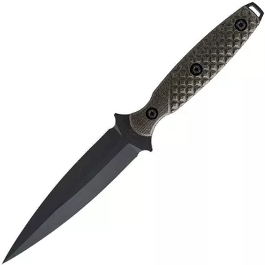Toor Knives Allied Specter Fixed Blade Dagger - 4.75" CPM-M4 Steel Dagger Blade, Green Linen Micarta Handles, Kydex Sheath