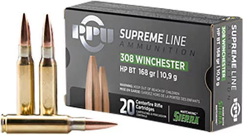 TR&Z Supreme Line 308 Win 168 gr Sierra MatchKing BTHP Ammo 20 Per Box