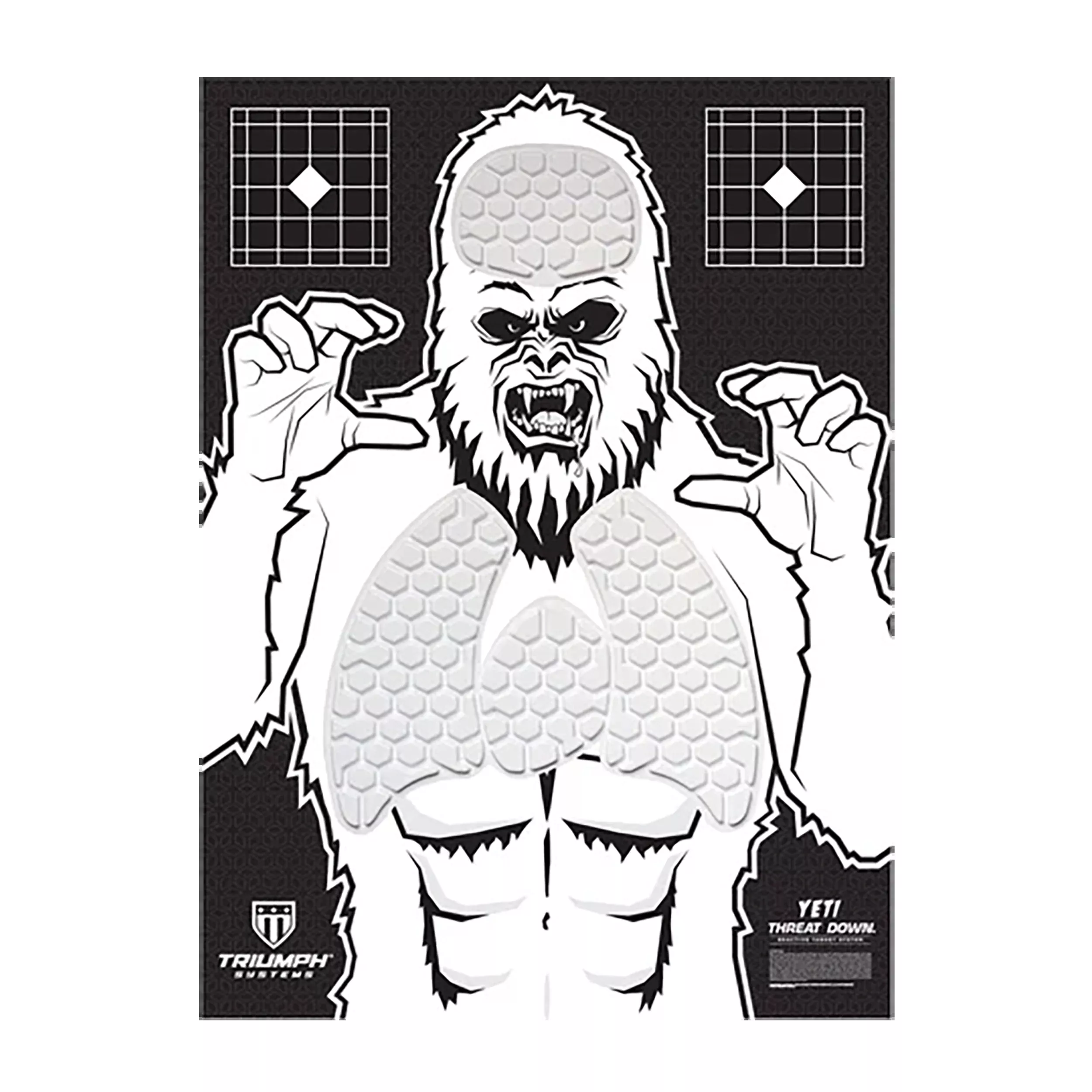 Triumph Systems Threat Down Reactive Splatter Shooting Target, Yeti Design, Hanging Paper, 30 x 22 in, 031513006