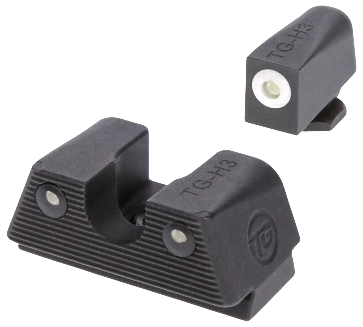 TruGlo TGTG231G1XA Tritium XWhite Outline Tritium Front/Green Tritium Rear/Black Nitride Fortress Frame, Compatible w/Glock 42/43/43X/48 Except MOS, Front Post/Rear Dovetail Mount