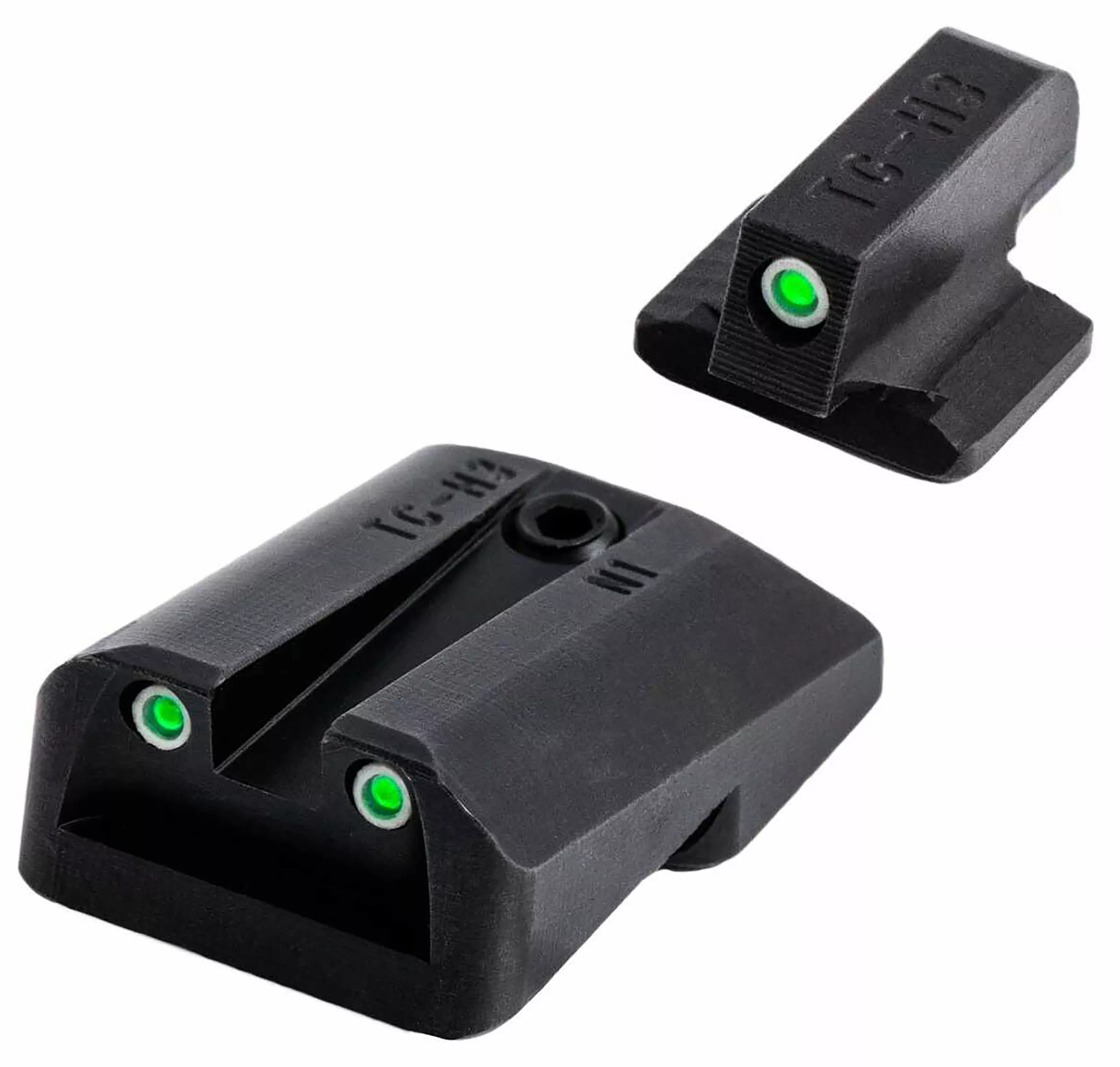 TruGlo TGTG231N2W Tritium ProBlack | Green Tritium White Outline Front Sight Green Tritium Rear Sight