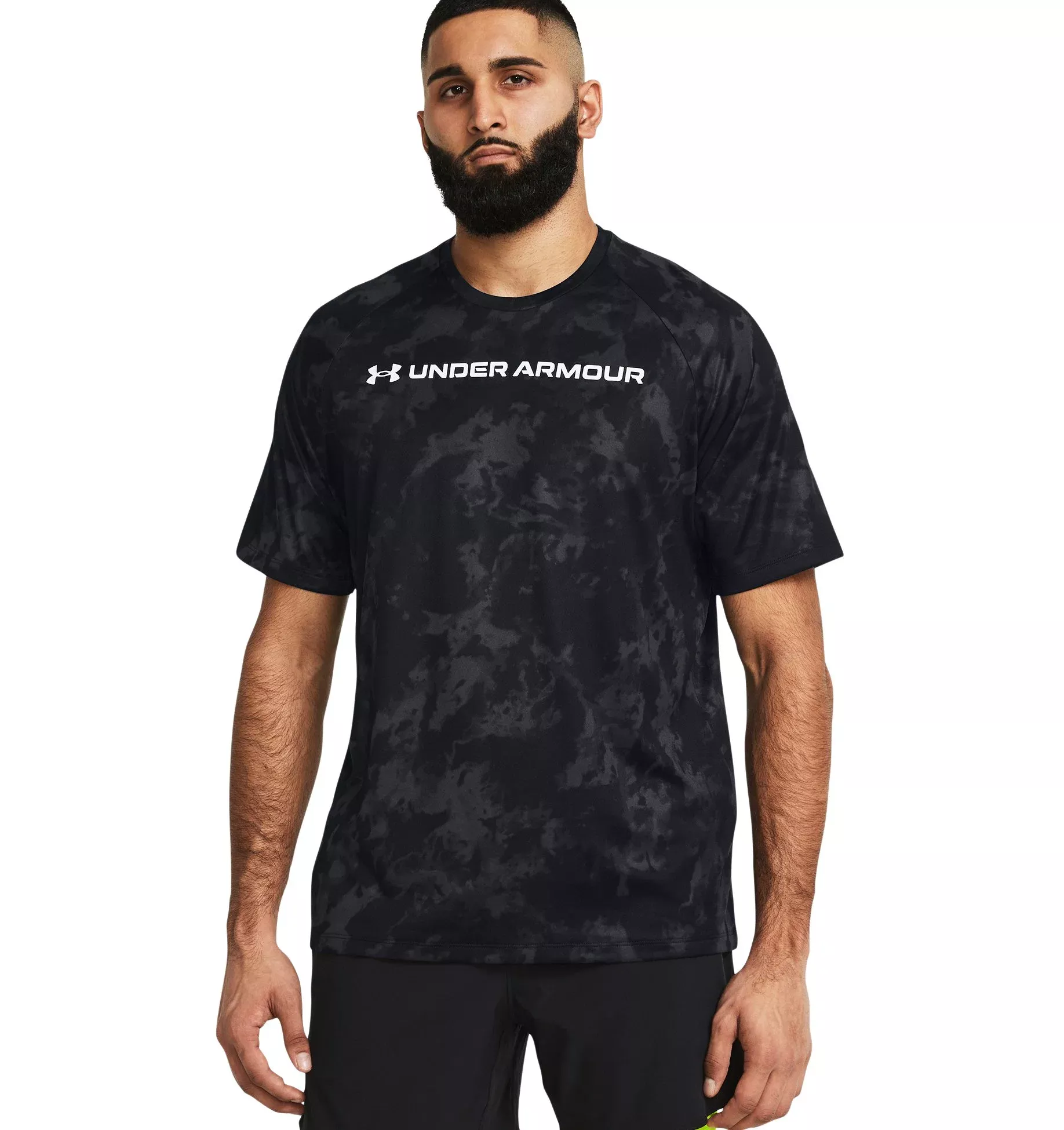 UA TECH ABC CAMO SS-BLK,LG