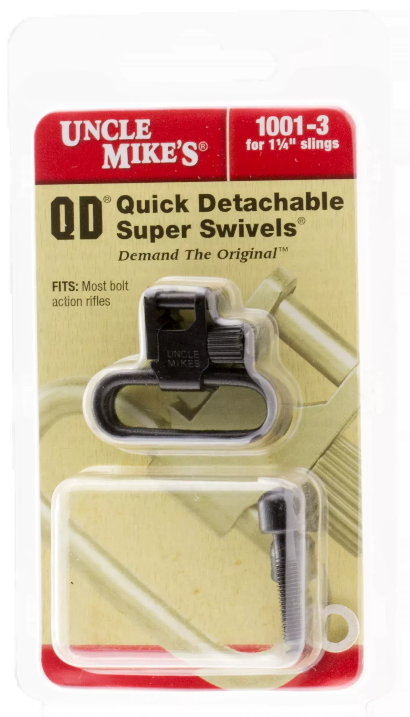 Uncle Mike's Quick Detach Super Swivels, 1.25-inch Blued Steel, Positive Locking, MO10013