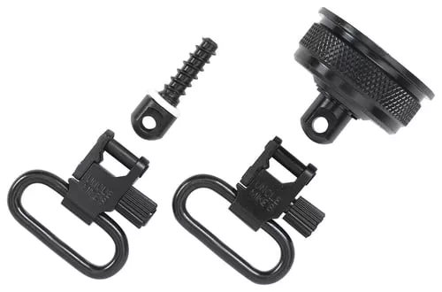 Uncle Mikes 18032 Mag Cap Swivel Set made of Steel with Blued Finish, 1" Loop Size & Quick Detach Style for 12 Gauge Remington 11-87 Includes Two Super Swivels
