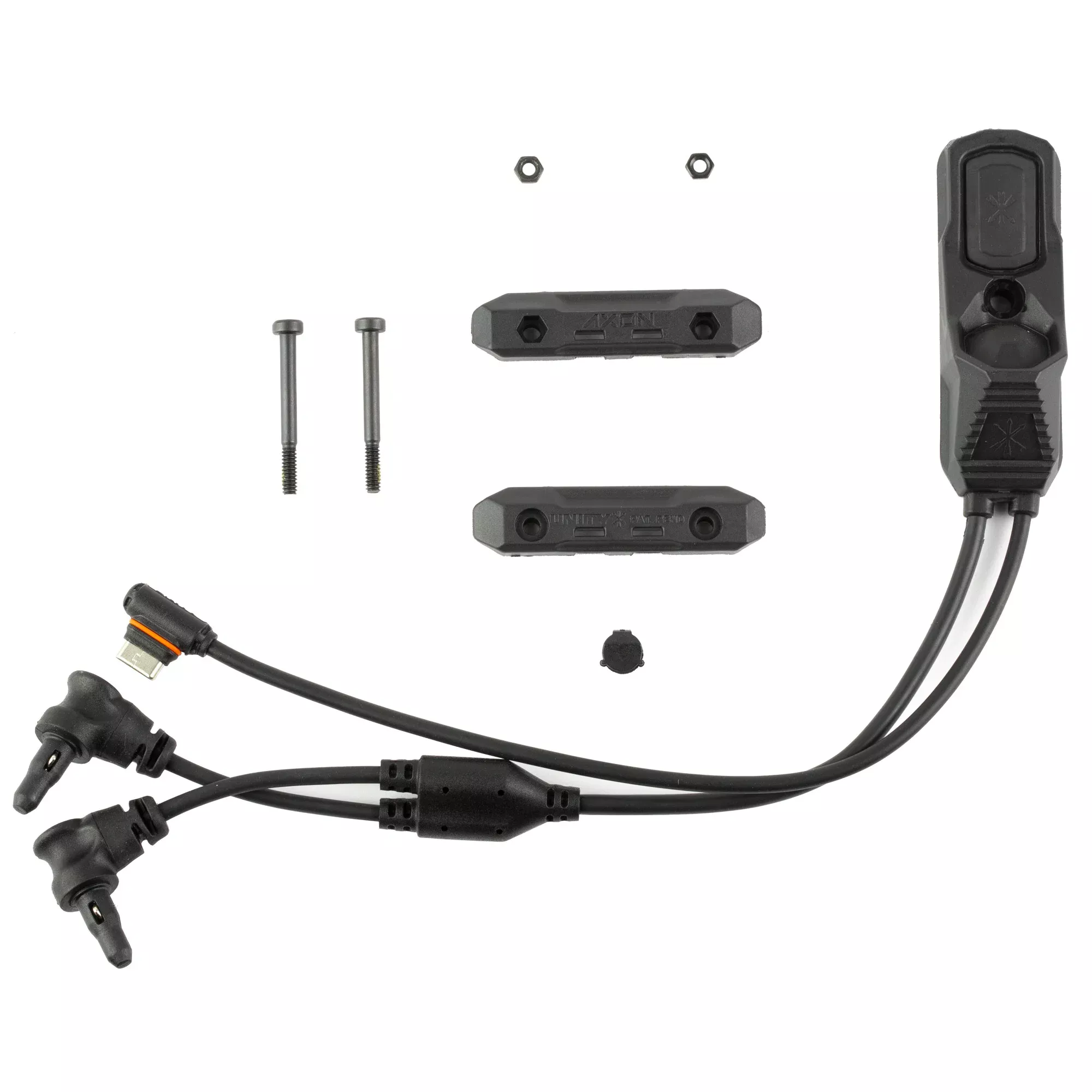 Unity Tactical AXON SYNC Dual-Lead Remote Switch, DBAL + USB-C, 7 in Cable, Picatinny Mount AXNS-UCD7B