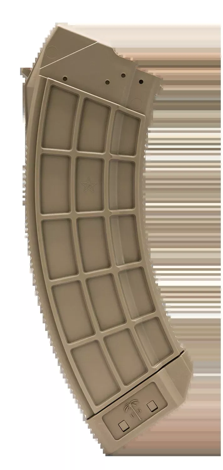 US Palm MA944A Standard 7.62x39mm 30rd Flat Dark Earth Polymer Magazine - AK-47