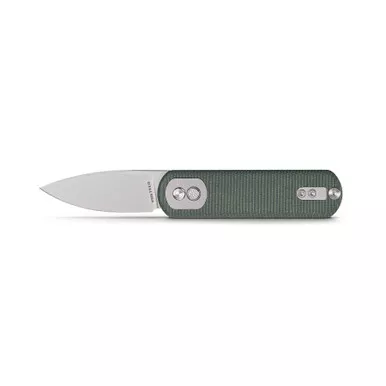 Vosteed Cutlery Corgi Pup Trek Folding Knife - 2.37'' 14C28N Drop Point Blade, Green Micarta Handle, Trek Lock