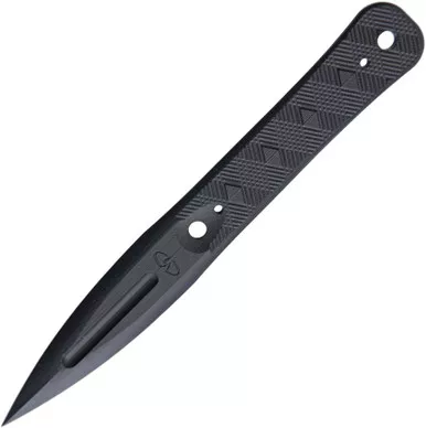 VZ Grips Executive Non-Detectable Dagger - 3.25" Black Solid G10 Dagger, Leather Belt Sheath, Non-Permissive Environments