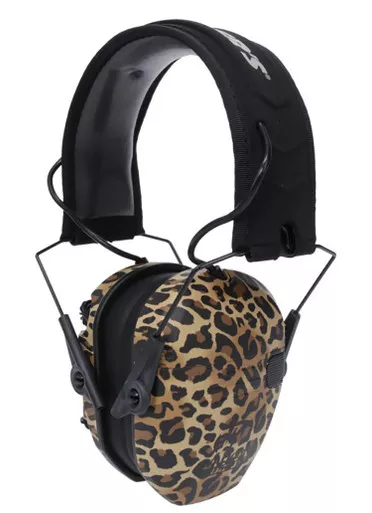 Walker's GWP-RSEM-LEO Razor Slim Electronic Muff 23 dB Over the Head Leopard Print