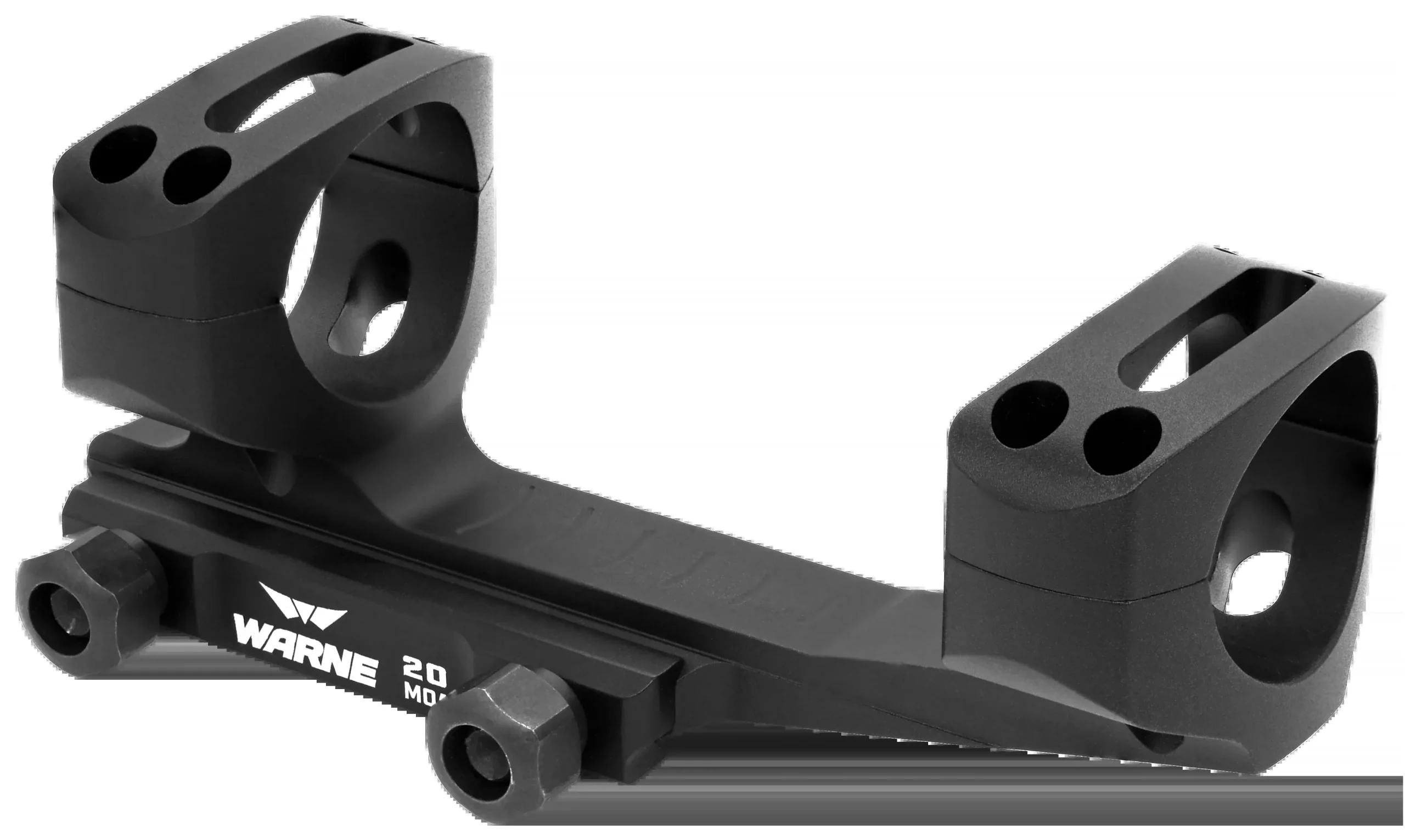 Warne LR-SKEL 30mm Extended Skeletonized Scope Mount, 20 MOA, Ultra High Rings, Black Anodized LRSKEL30TW