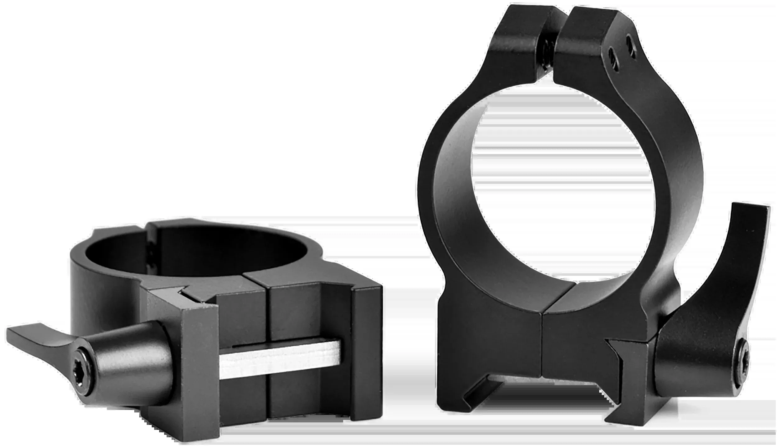 Warne Maxima 30mm Scope Rings, Medium Height, Quick Detach, Matte Black, Vertical Split - 214LM